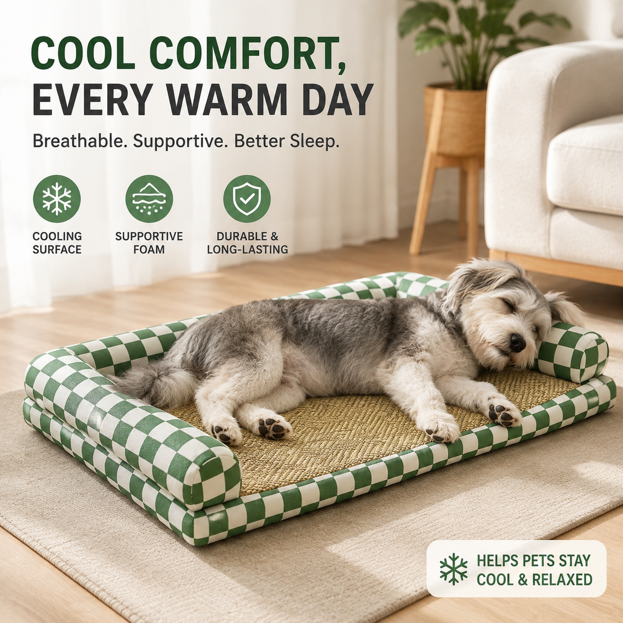 All-season dog bed dog mat that can be washed. Folding summer cooling mat. Dog bed for cooling in summer. Pet cool nest for sleeping. Cat bed