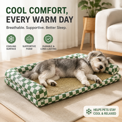 All-season dog bed dog mat that can be washed. Folding summer cooling mat. Dog bed for cooling in summer. Pet cool nest for sleeping. Cat bed