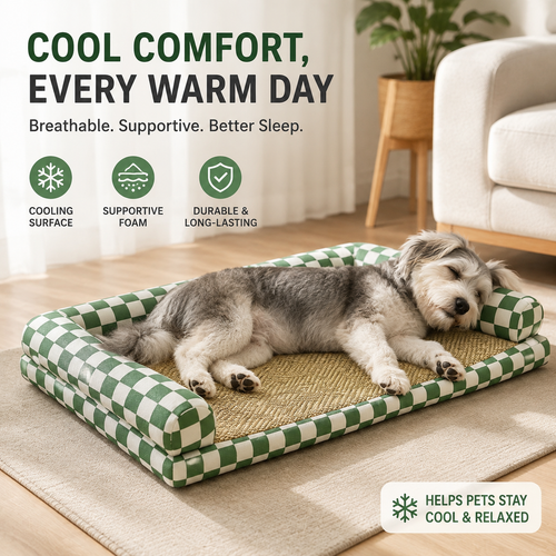 All-season dog bed dog mat that can be washed. Folding summer cooling mat. Dog bed for cooling in summer. Pet cool nest for sleeping. Cat bed