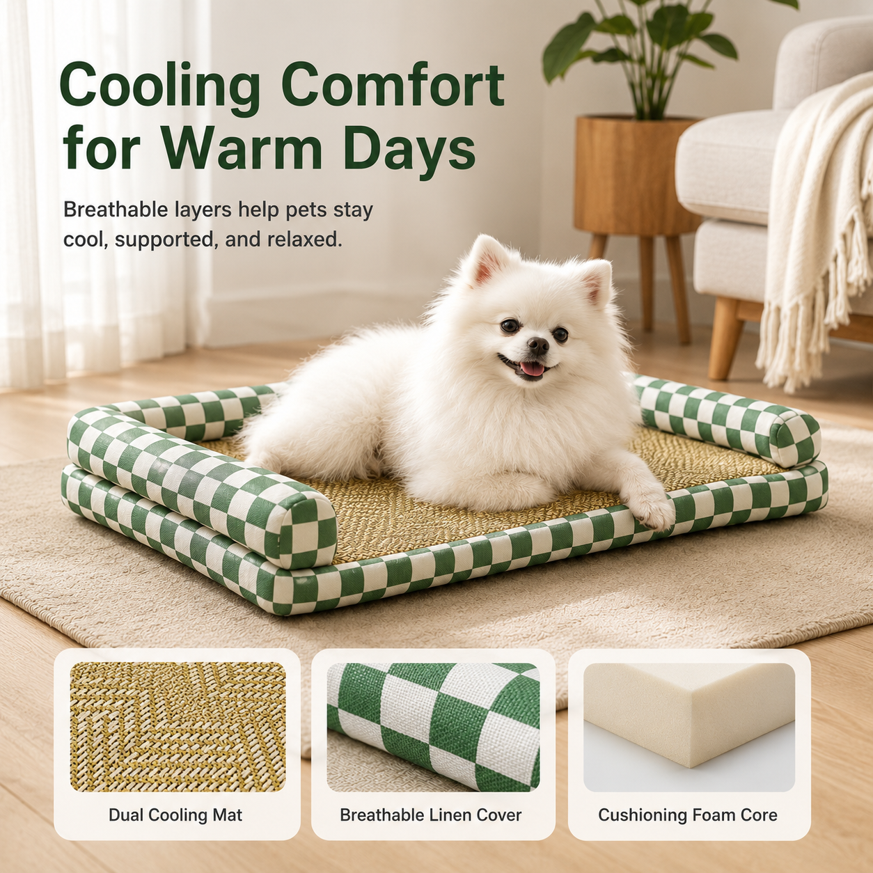 All-season dog bed dog mat that can be washed. Folding summer cooling mat. Dog bed for cooling in summer. Pet cool nest for sleeping. Cat bed