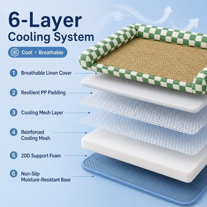All-season dog bed dog mat that can be washed. Folding summer cooling mat. Dog bed for cooling in summer. Pet cool nest for sleeping. Cat bed