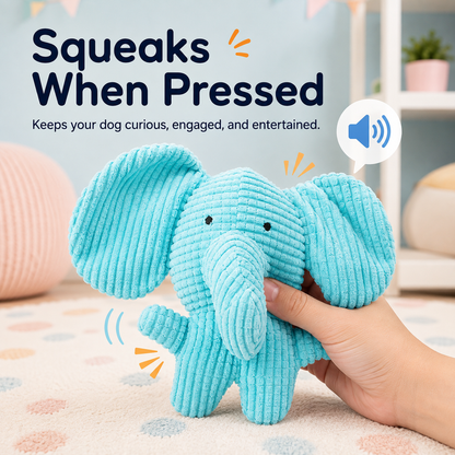 Soft Squeaky Elephant Dog Toy – Washable Plush Chew & Interactive Play Toy for Puppies and Small Dogs